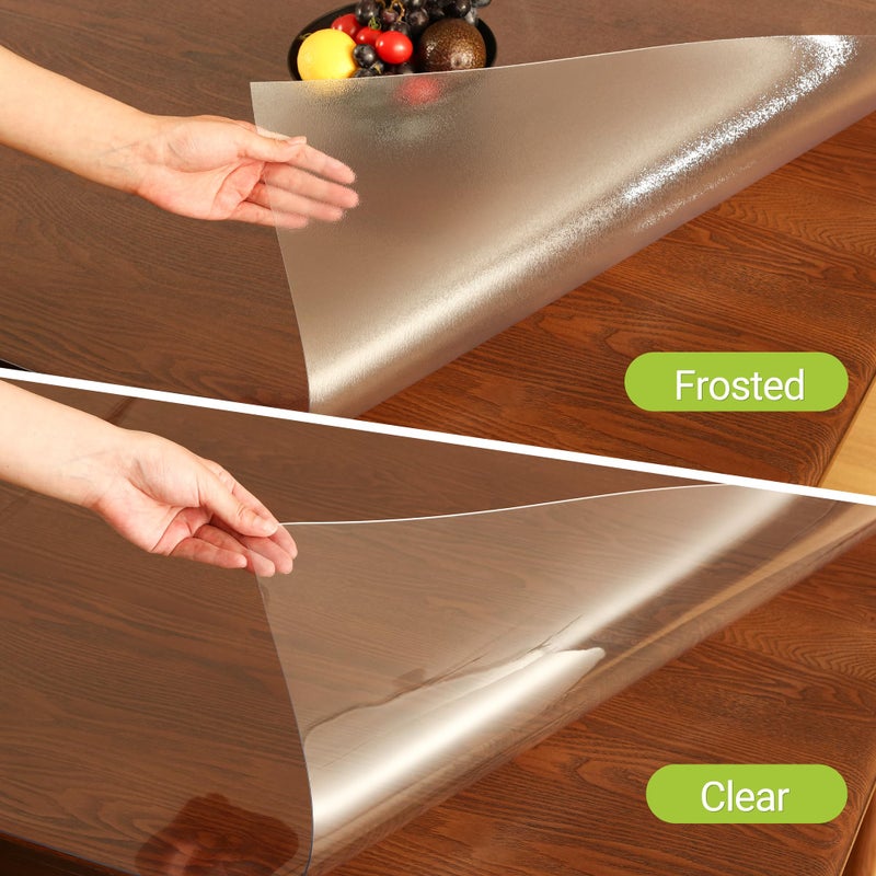 ETECHMART Clear Plastic Table Cover Protector Rectangle 36 x 78'', Thick Waterproof Transparent Table Protector for Dining Table, Non-Slip Heat Resistant Clear Desk Mat for Kitchen Office Desktop - Image 4